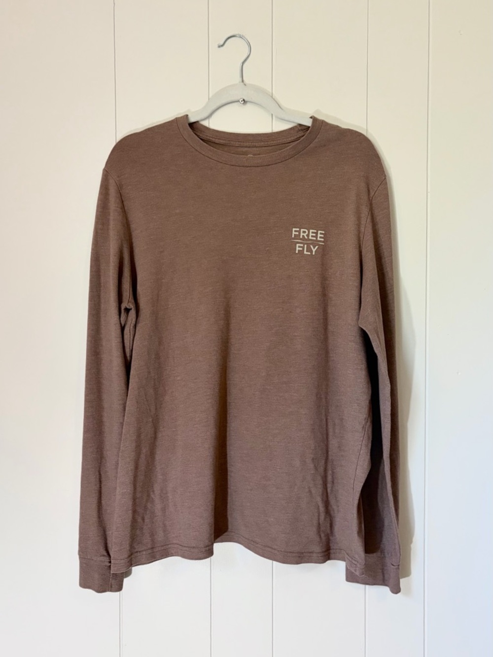 Free Fly Apparel Long Sleeve Tshirt Brown Heather Sun Graphic Cotton Blend Large - Picture 2 of 7